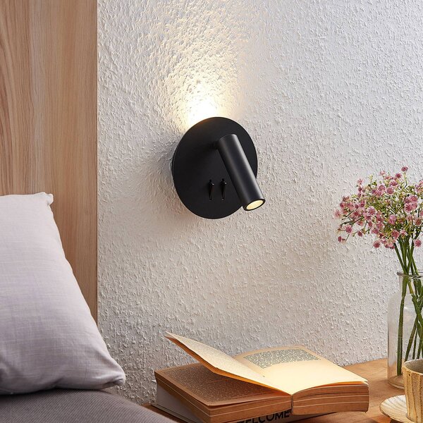 Applique da parete a LED Magya Lucande, Nero, Soggiorno / Sala da pranzo, Alluminio, Moderno, Applique a LED
