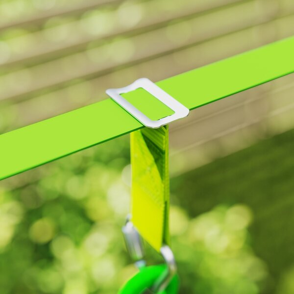 AIYAPLAY Zipline 7 pezzi per Bambini, Percorso ad Ostacoli Ninja carico 50 kg, 1000x5x0.18 cm, Verde | Aosom Italy