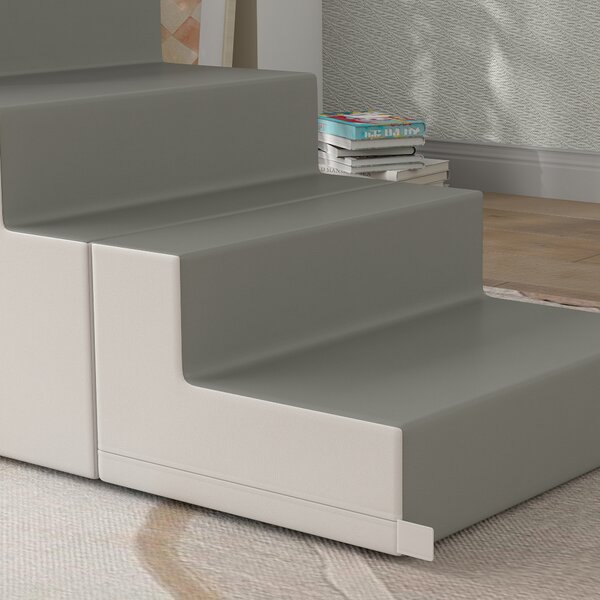 HOMCOM Gioco di Arrampicata e Scivolo per Bambini, in Pelle Sintetica e Schiuma EPE, 86x49x47 cm, Grigio | Aosom Italy