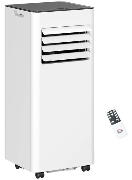HOMCOM Climatizzatore Portatile 4-in-1, Raffreddamento e Ventilatore, Deumidificatore, Timer 24H e Telecomando, 30x29x69 cm Bianco | Aosom Italy