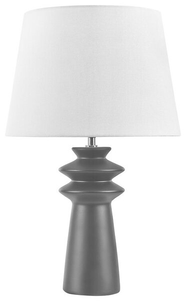 Lampada da comodino colore grigio, Lampada da scrivania con vetro bianco  per camera da letto, soggiorno