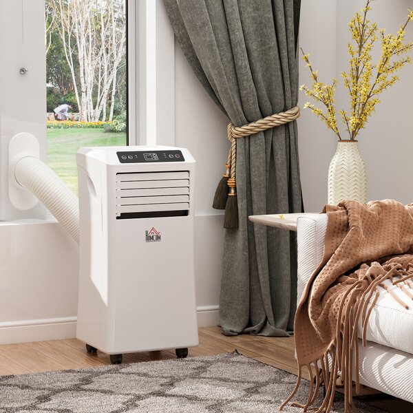 HOMCOM Climatizzatore Portatile con Telecomando, Ventilatore Copertura max. 28 m², 35.4x33.8x69.8 cm, Bianco | Aosom Italy