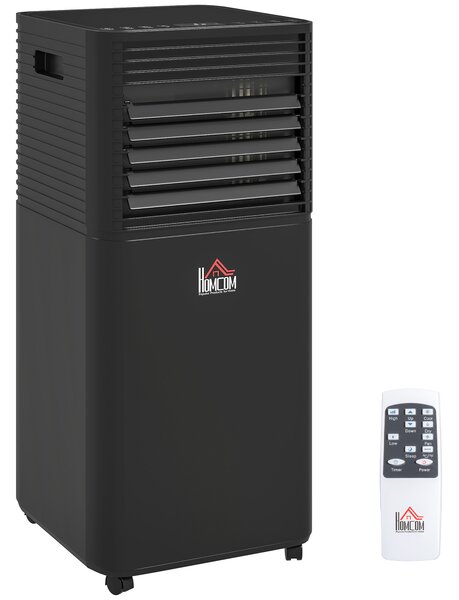 HOMCOM Condizionatore Portatile con Telecomando e timer 24H, 30.5x32.5x67.8 cm, Nero | Aosom Italy