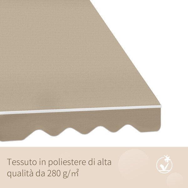 Outsunny Tenda da Sole a Bracci con Rullo Avvolgibile e Angolazione Regolabile 0-120°, 180×70cm, Beige | Aosom Italy