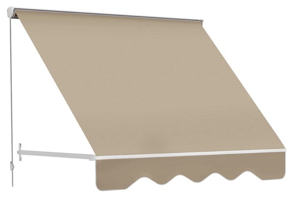 Outsunny Tenda da Sole a Caduta con Rullo Avvolgibile e Angolazione Regolabile 0-120°, 180×70cm, Beige