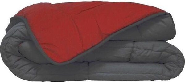 HUDSON Piumino leggero in microfibra 200 g / m² 240 x 260 cm Grigio e Rosso