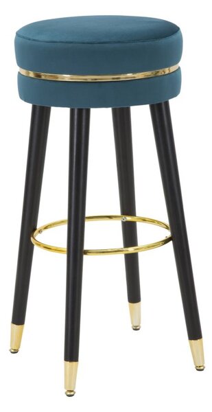 Sgabello Bar Paris Oro Ø 35x74 cm in Legno e Poliestere