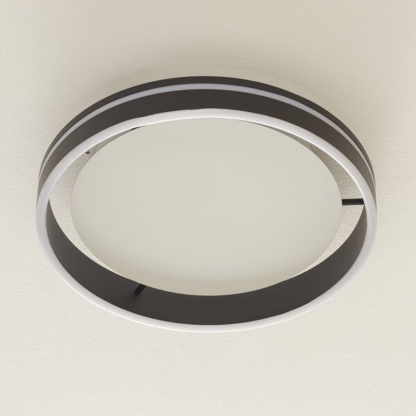 Q-Smart-Home Paul Neuhaus Q-VITO LED plafoniera 40cm antracite Q-Vito, dimmerabile, Nero, Soggiorno / Sala da pranzo, Metallo, Moderno