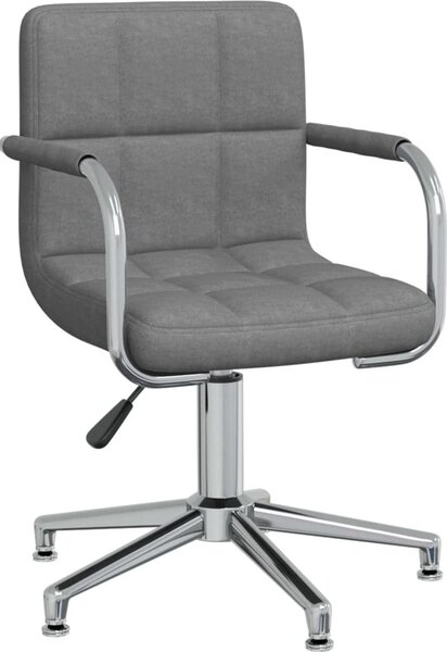 Sedia da Ufficio Girevole Grigio Chiaro in Tessuto