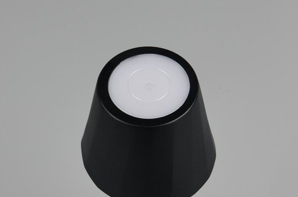 Lampada da tavolo LED nera opaca con paralume in metallo (altezza totale 21 cm) Diaz – Reality