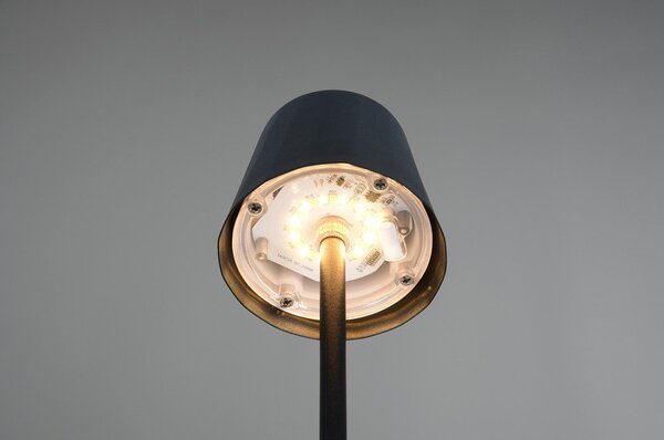 Lampada da tavolo LED nera opaca con paralume in metallo (altezza totale 21 cm) Diaz – Reality