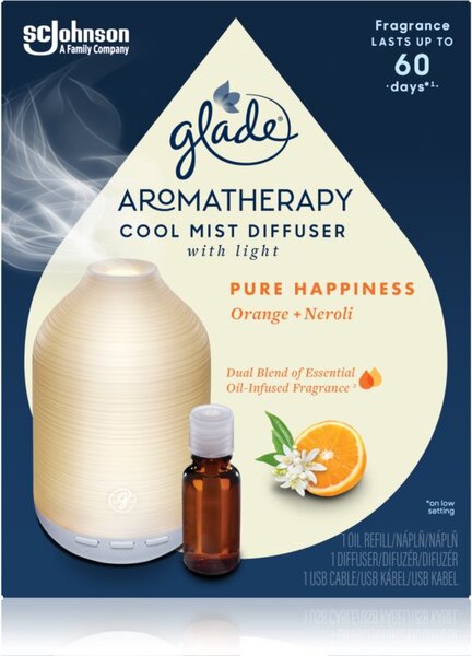 GLADE Aromatherapy Pure Happiness diffusore di aromi con ricarica Orange +  Neroli 17,4 ml