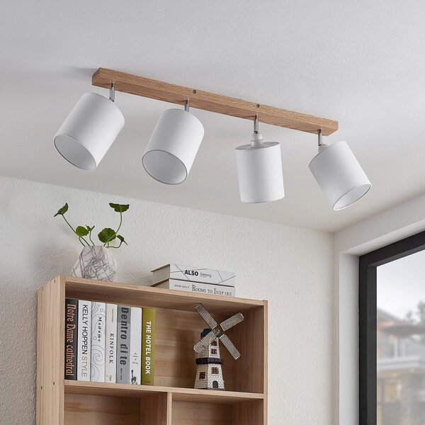 Plafoniera Lindby, Imarin, dimmerabile, Legno, Soggiorno, Legno, Scandinavo