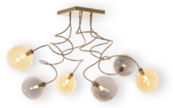 Plafoniera moderna illuminando gina pallina 6 g9 led metallo vetro - Illuminando