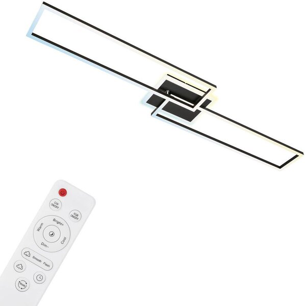 Lampada da soffitto a LED CCT WiFi Bluetooth App 40W nero metallo-plastica Briloner