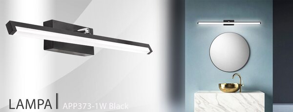 LAMPADA DA PARETE DA BAGNO LED SOPRA SPECCHIO 12W 50CM APP373-1W NERO