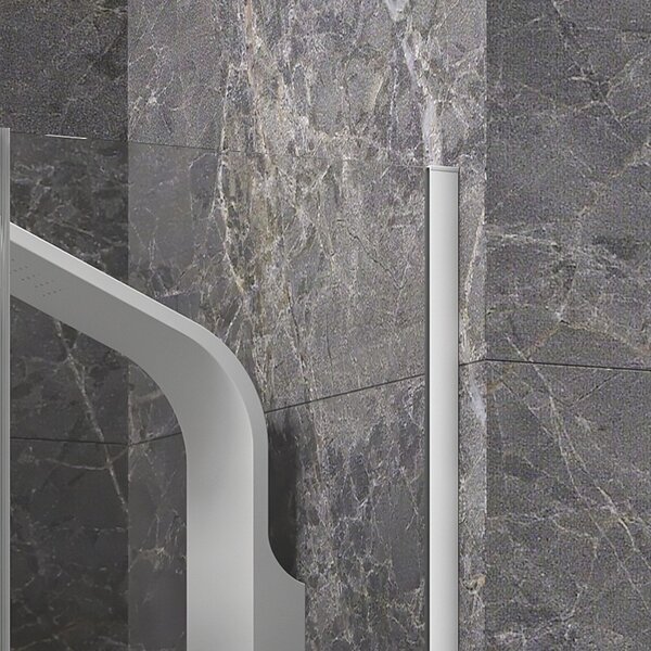 Kamalu doccia nicchia scorrevole 140 cm colore bianco opaco senza profili | knm4000b