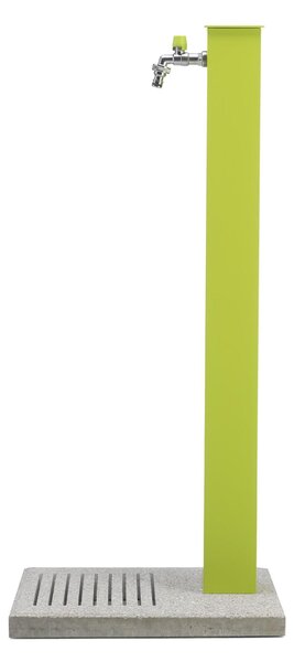 Fontana da Giardino con Rubinetto e Base in Cemento Dimensioni 40x40xh 89 cm con tubo rubinetto, flessibile e Gomito resistente al gelo Colore Verde acido