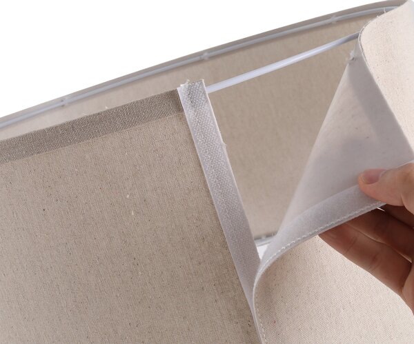 HOMCOM HOMCOM Lampada da terra treppiede in legno con lampadine E27 moderno per camera ufficio paralume beige