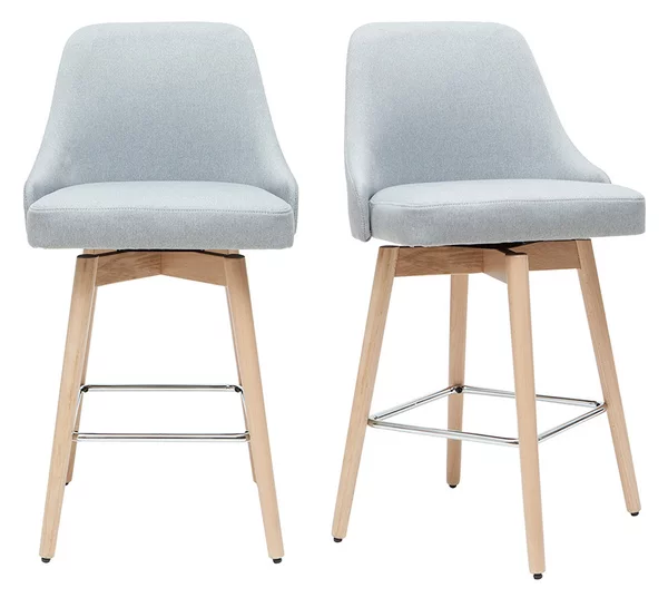 Sgabelli da bar scandinavi girevoli grigio chiaro H 65 cm (set di 2) HASTA