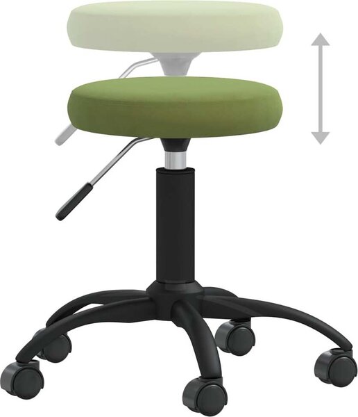Sedia da Ufficio Girevole Verde Chiaro in Velluto