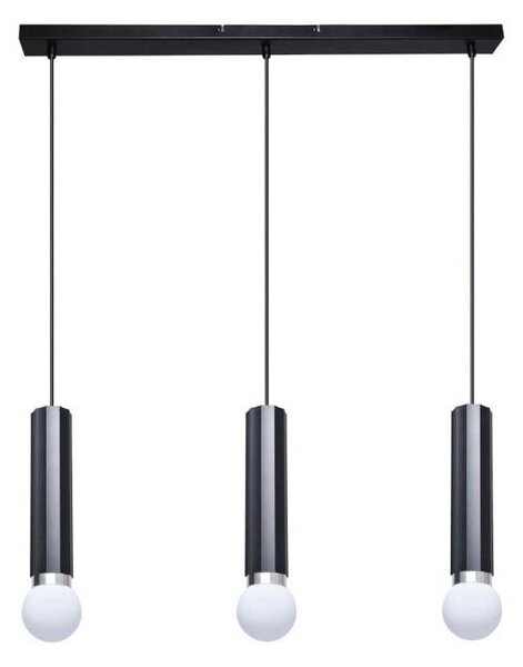 ITALUX PND-33849-3-BK - Lampadario su cavo MACERA 3xE27/40W/230V nero