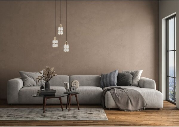ITALUX PND-40668-3-HBR - Lampadario a sospensione con cavo ALMA 3xE27/40W/230V dorato