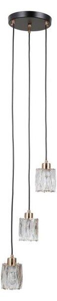 ITALUX PND-40813-3R-BK-HBR - Lampadario sospeso a cavo TORNO 3xE14/40W/230V nero/oro