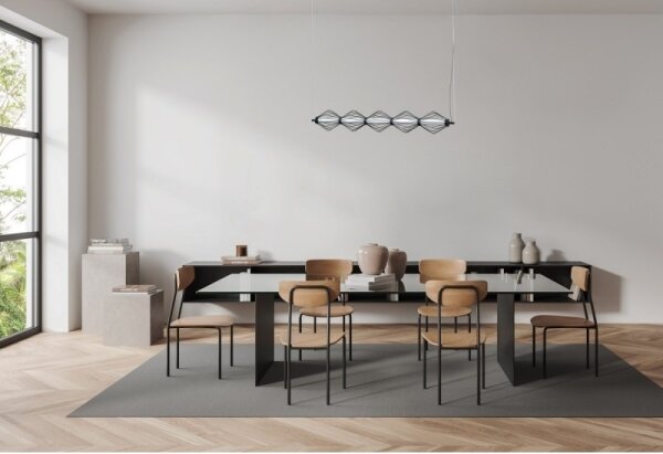 ITALUX PND-34403-5-BK - Lampadario LED a cavo SEVILLA LED/25W/230V 3000K nero