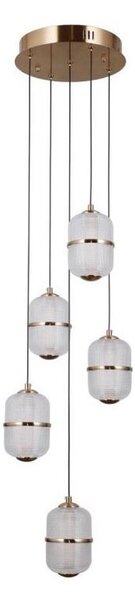 ITALUX PND-34375-5-HBR - Lampadario LED sospeso con cavo ALANI 5xLED/5,6W/230V 3000K dorato