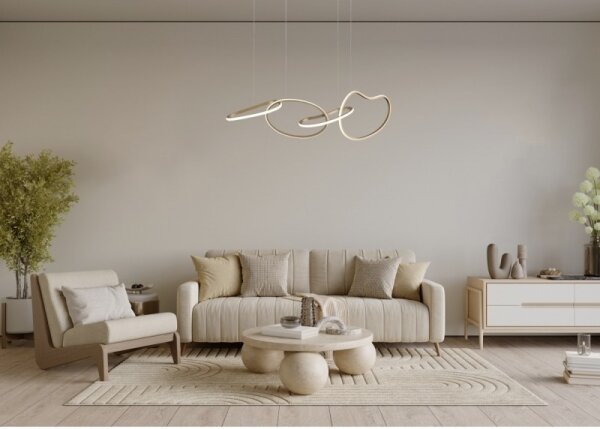 ITALUX PND-22412-S4-GD - Lampadario LED a cavo FONTE LED/60W/230V dorato