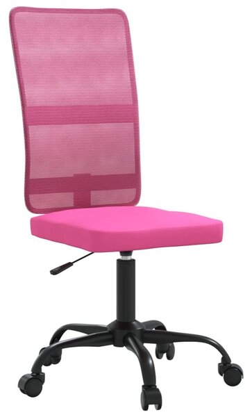 Sedia da Ufficio Altezza Regolabile Rosa in Tessuto a Rete