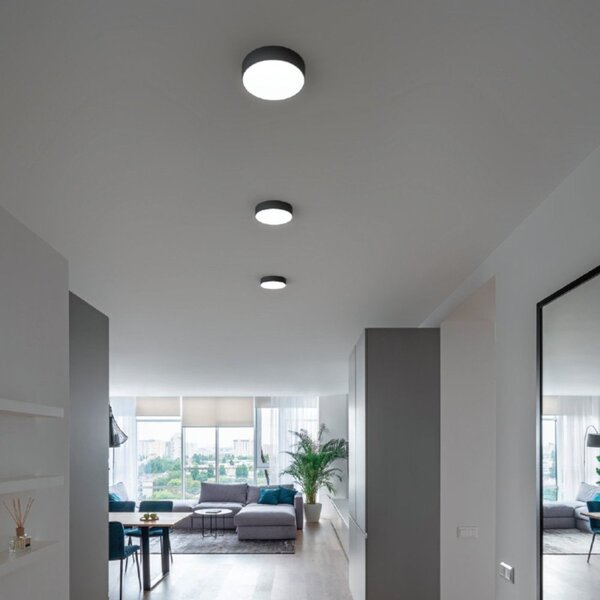 Plafoniera moderna gea led gpl381 led cct termoplastico nero - Gea Led