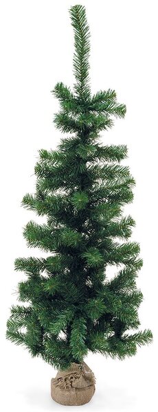 Mini Albero di Natale Artificiale H120 cm con Base Juta XMas Verde
