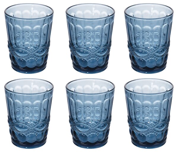 Set 6 Bicchieri Acqua Nobilis in Vetro Blu