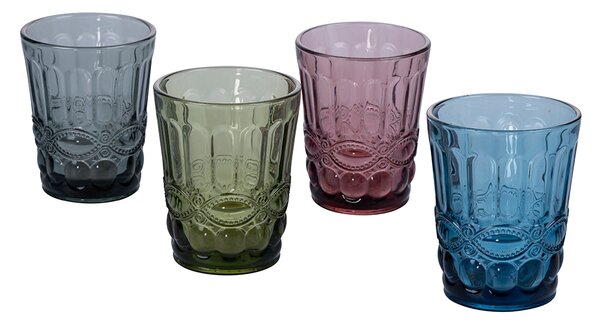 Set 4 Bicchieri Acqua Nobilis in Vetro 4 Colori Differenti
