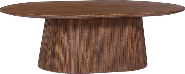 Tavolino ovale "Miguel" 120 cm marrone chiaro | struttura in legno massiccio e piano in mango | H-H 37 x L-L 120 x P-P 70 cm