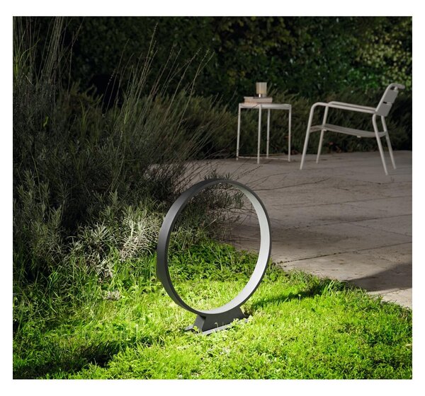 MIRTA LAMPADA DA GIARDINO CON FORMA A CERCHIO D40 CM IP54 LED 5W LUCE 4000K CORTEN E ANTRACITE MODERNA