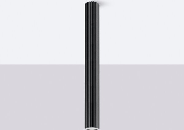 Lampada a soffitto KARBON 60 nero 1xGU10 10W alluminio 60x6.5x6.5cm Sollux Lighting