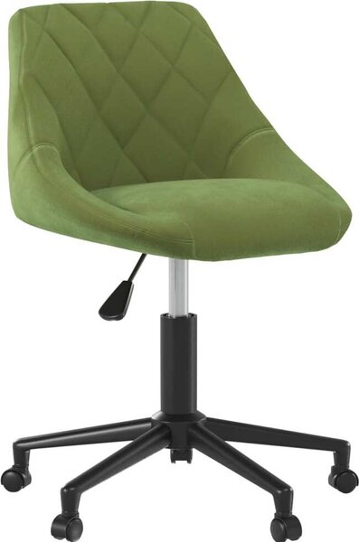 Sedia da Ufficio Girevole Verde Chiaro in Velluto