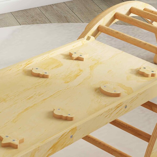 AIYAPLAY Struttura da arrampicata indoor 9-in-1, rampa, scivolo, scala, lavagna, per bambini piccoli, legno | Aosom Italy