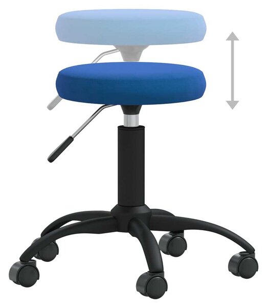Sedia Girevole da Ufficio Blu in Velluto