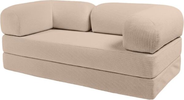 Divano letto 2 posti modulare in velluto a coste BANANAIR 90x180 cm beige