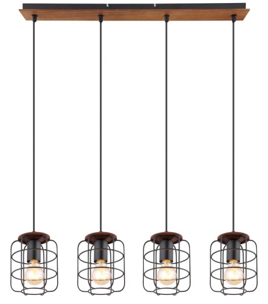 Globo 54037-4H - Lampadario a sospensione WILLA su cavo 4xE27/40W/230V