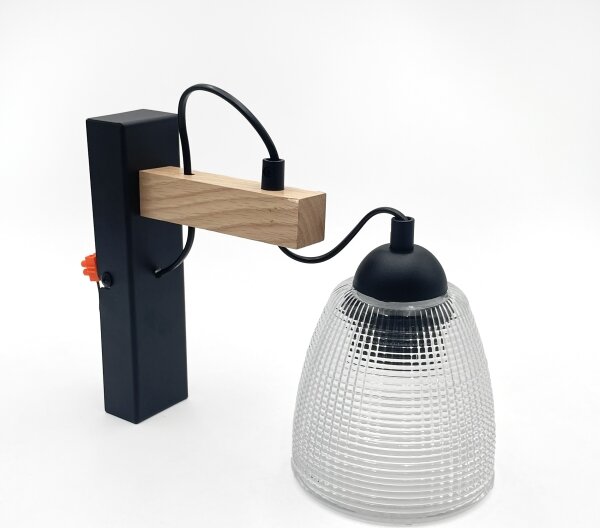 Lampada da parete LEANDRA 1xE27/15W/230V rovere/nero