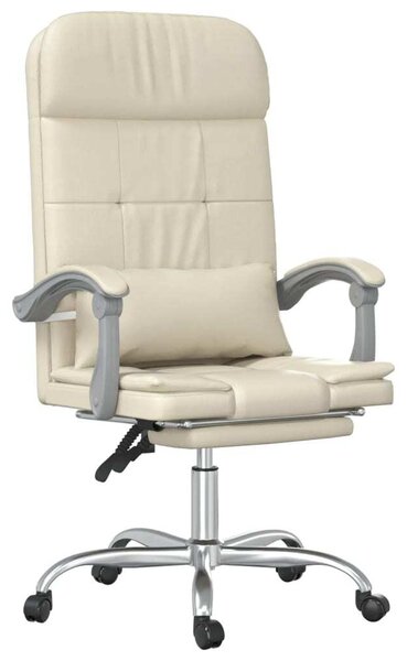 VidaXL Sedia da ufficio con funzione massaggio in Pelle finta crema