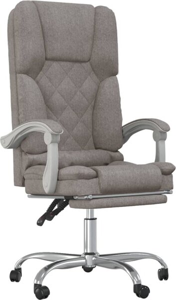 VidaXL Sedia da ufficio con funzione massaggio Tessuto Taupe