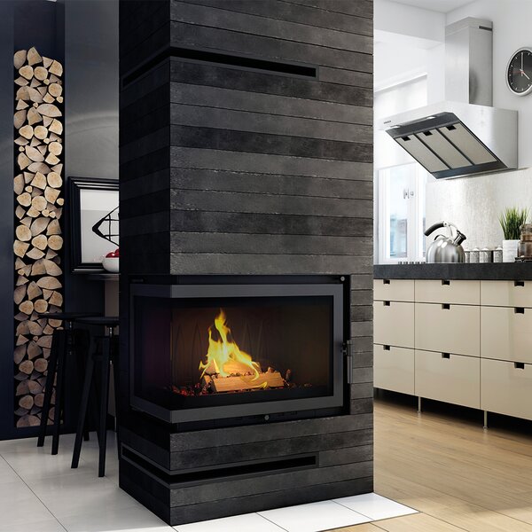 Caminetto in ghisa per legna OLIWIA sinistro 16 kW Ø 200