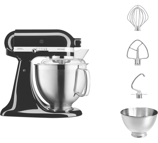 KITCHENAID Impastatrice Planetaria Multifunzione Capacit Ciotola 4,8 Litri Potenza 300W colore Nero Artisan - 5KSM185PSEOB