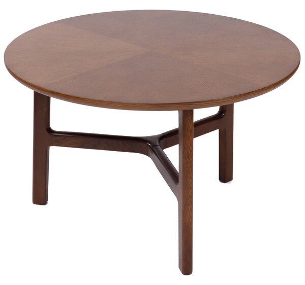 BELLUNO Noce Naturale (Marrone Scuro) - TAVOLINO DA SALOTTO IN LEGNO Ø65 cm ROTONDO MODERN CLASSIC